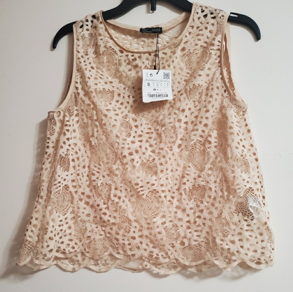 Zara Tops - 🦄  ZARA Lace Tank Top